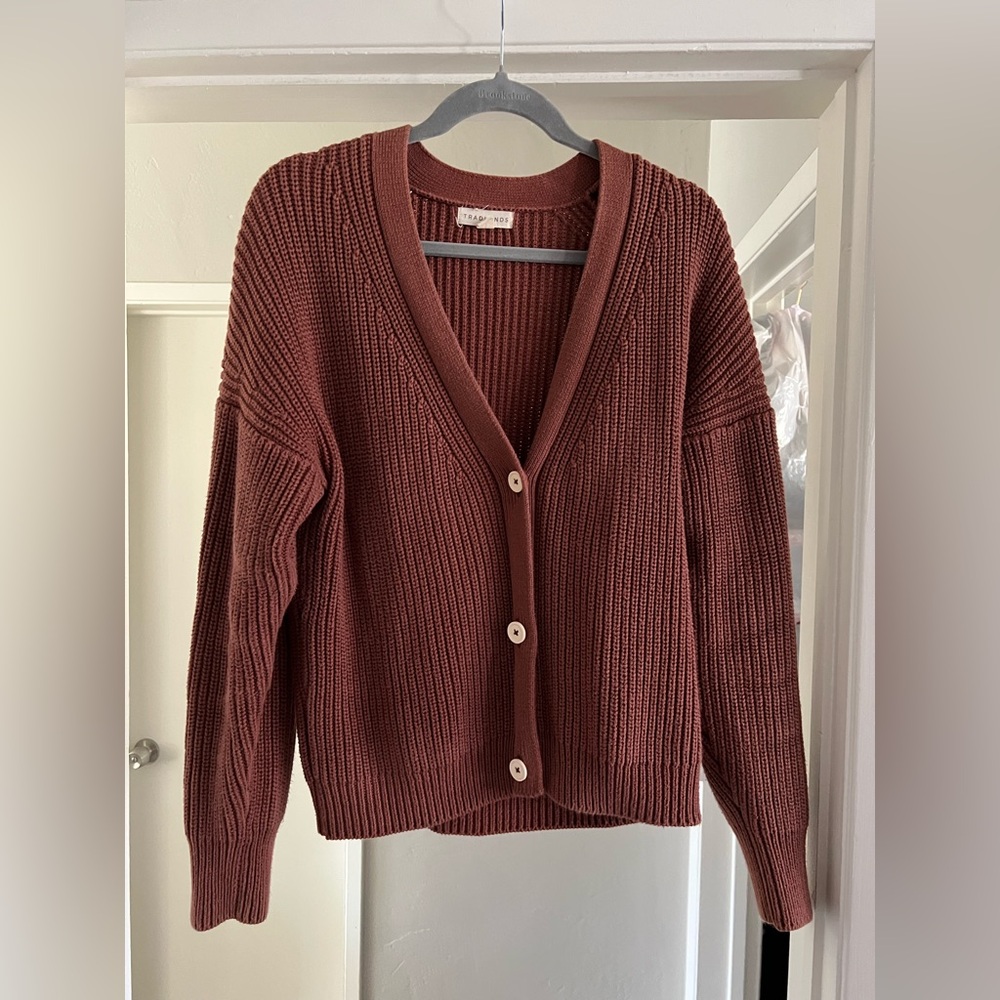 Tradlands Cardigan Sweater in Plum - Picture 4 of 10